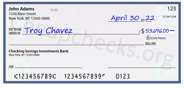 53696.00 dollars written on a check