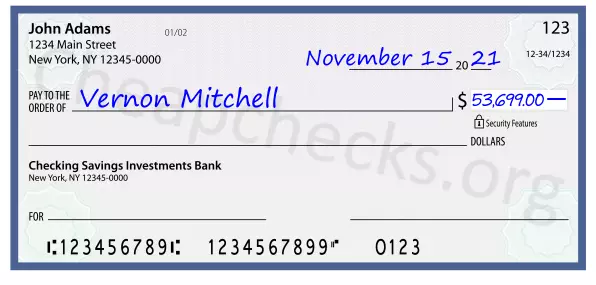 53699.00 dollars written on a check