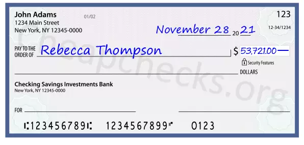 53721.00 dollars written on a check