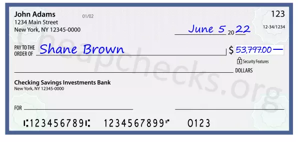 53797.00 dollars written on a check