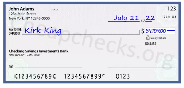 54107.00 dollars written on a check