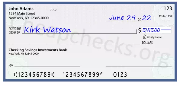 5415.00 dollars written on a check