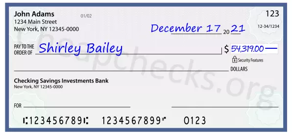 54319.00 dollars written on a check