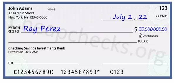 55000000.00 dollars written on a check