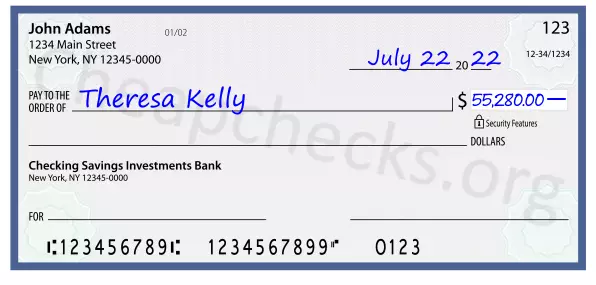 55280.00 dollars written on a check