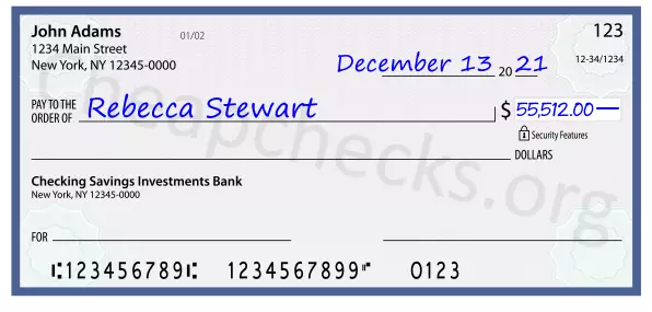 55512.00 dollars written on a check