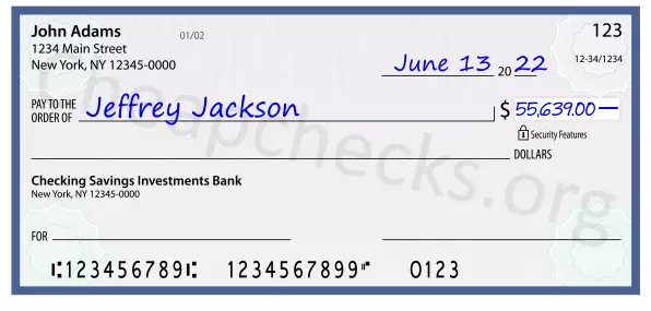 55639.00 dollars written on a check