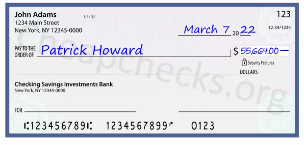 55664.00 dollars written on a check