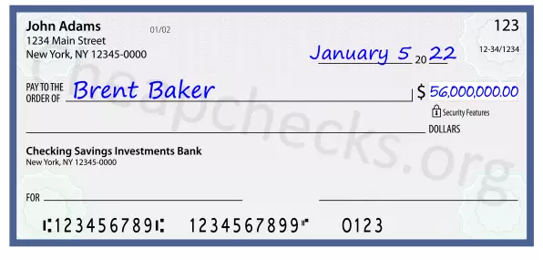 56000000.00 dollars written on a check