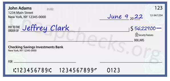 56229.00 dollars written on a check