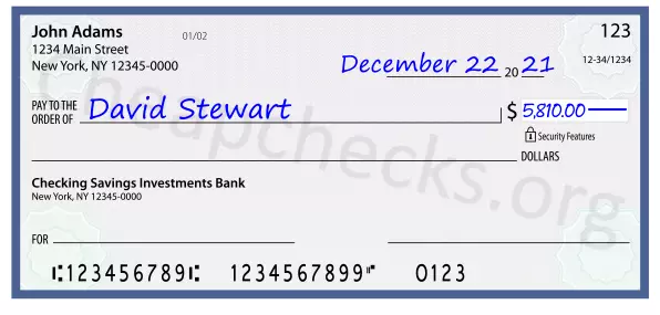 5810.00 dollars written on a check