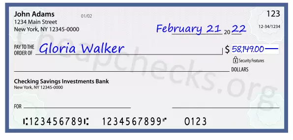 58149.00 dollars written on a check