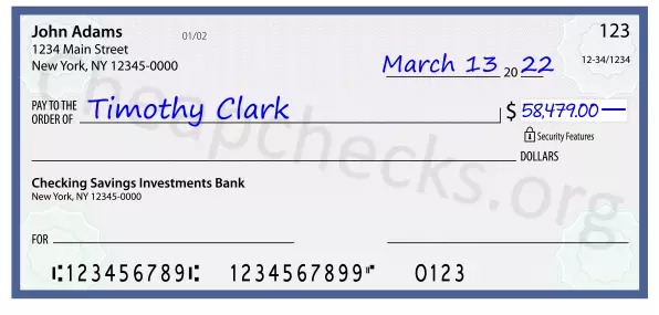 58479.00 dollars written on a check