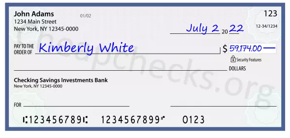 59174.00 dollars written on a check