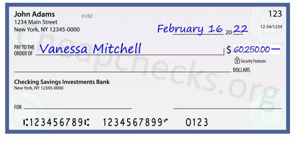 60250.00 dollars written on a check