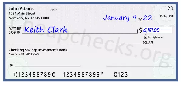 6181.00 dollars written on a check