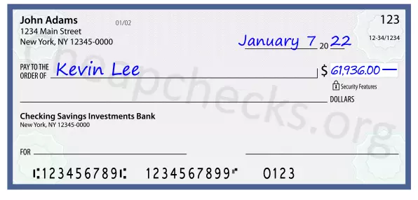 61936.00 dollars written on a check