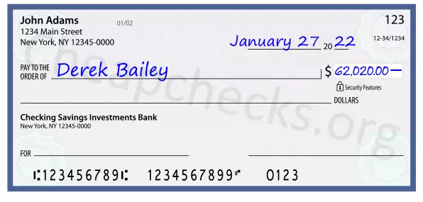 62020.00 dollars written on a check