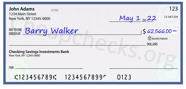 62566.00 dollars written on a check