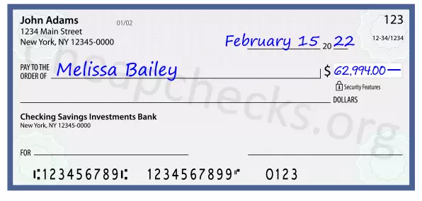 62994.00 dollars written on a check