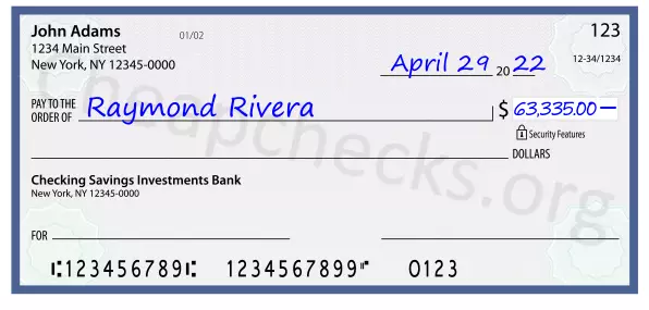 63335.00 dollars written on a check