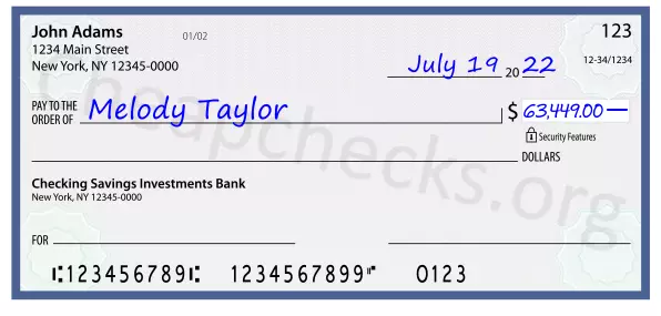 63449.00 dollars written on a check