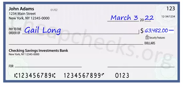 63482.00 dollars written on a check