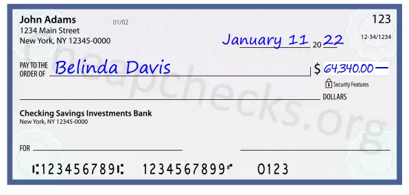 64340.00 dollars written on a check