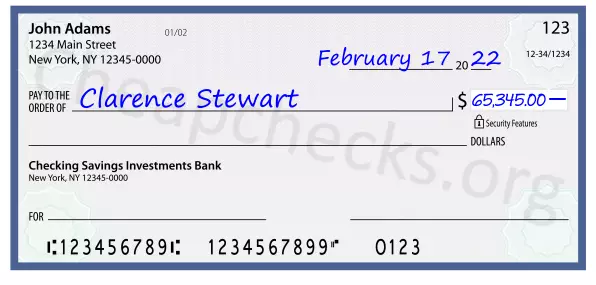 65345.00 dollars written on a check