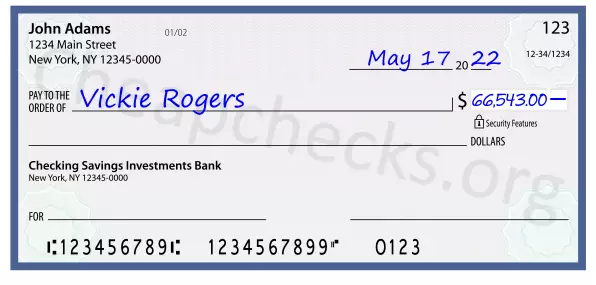 66543.00 dollars written on a check