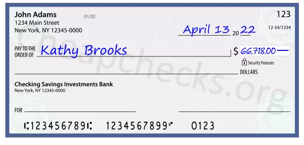 66718.00 dollars written on a check