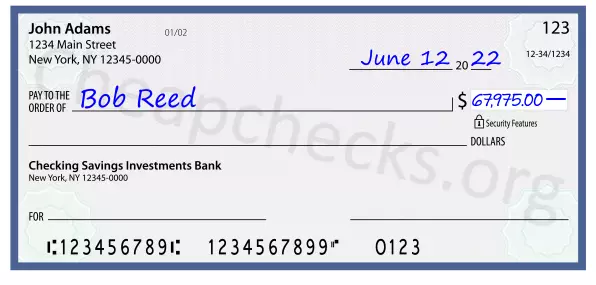 67975.00 dollars written on a check