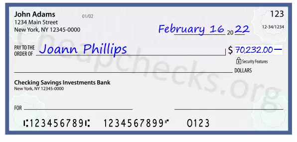 70232.00 dollars written on a check