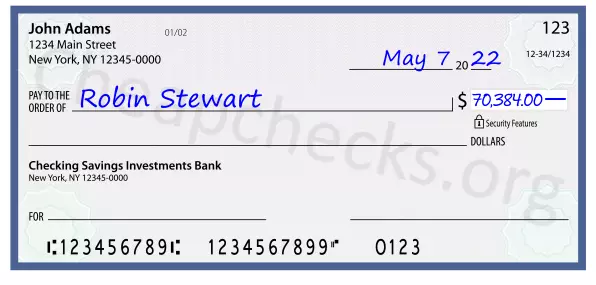 70384.00 dollars written on a check