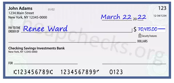70415.00 dollars written on a check