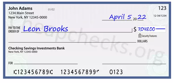7048.00 dollars written on a check