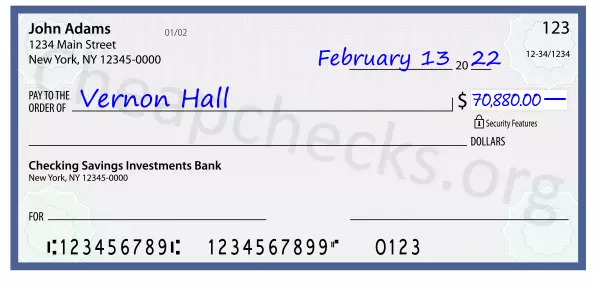 70880.00 dollars written on a check