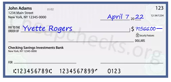 71566.00 dollars written on a check