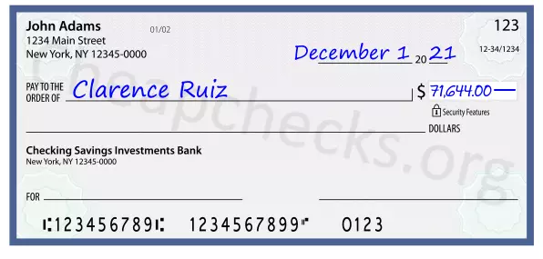 71644.00 dollars written on a check