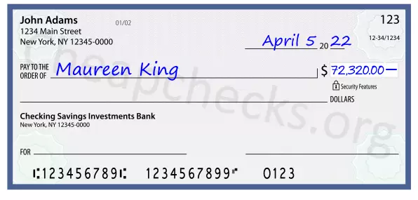 72320.00 dollars written on a check