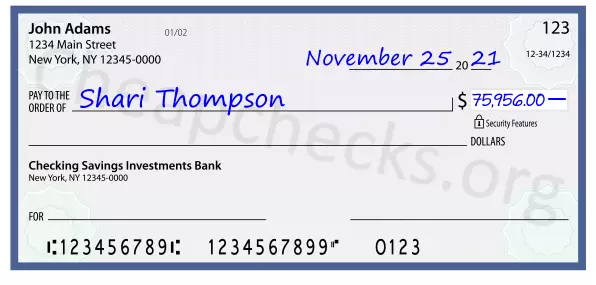 75956.00 dollars written on a check