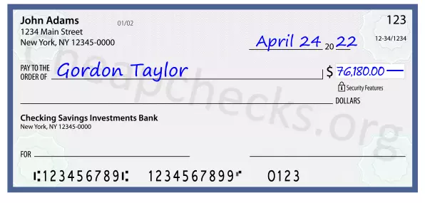 76180.00 dollars written on a check