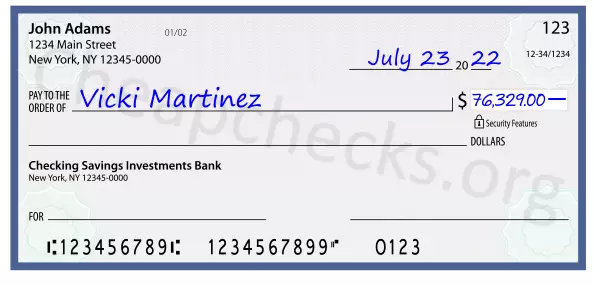 76329.00 dollars written on a check