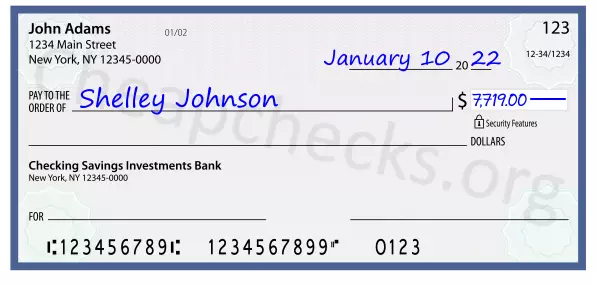 7719.00 dollars written on a check