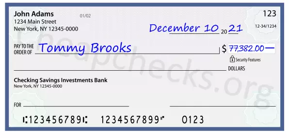 77382.00 dollars written on a check