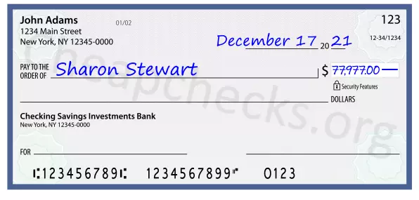 77977.00 dollars written on a check