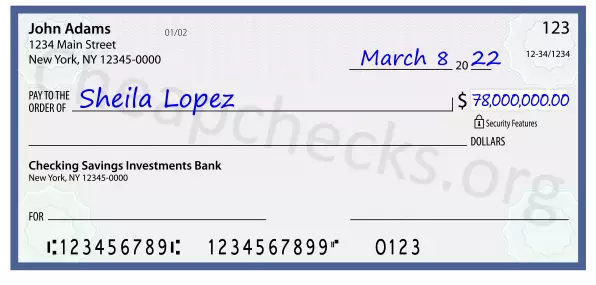 78000000.00 dollars written on a check