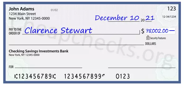 78002.00 dollars written on a check