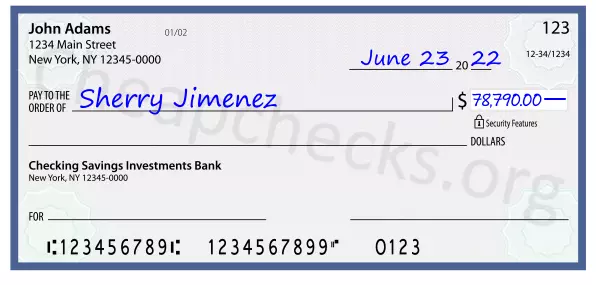 78790.00 dollars written on a check