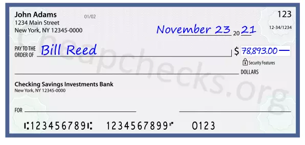 78893.00 dollars written on a check